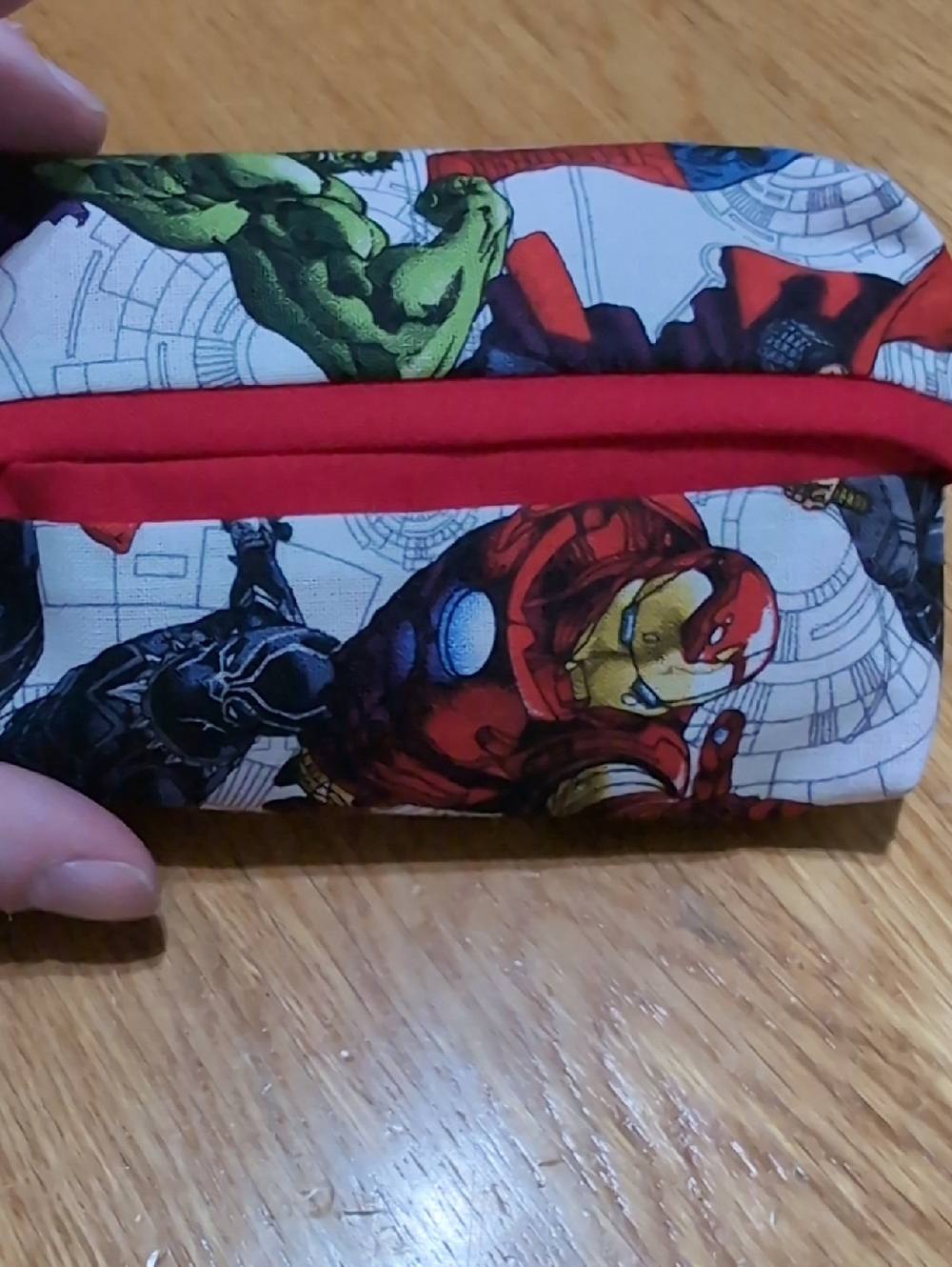 Marvel Superhero Printed Pocket Tissue Holder- Red Trim